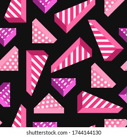 vector modern variety triangler geometric seamless pattern on black
