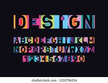 vector of modern vibrant font