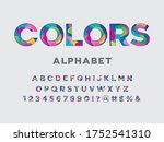 Vector of modern vibrant font and alphabet