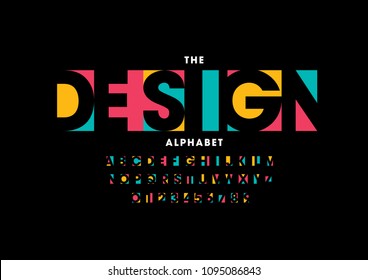 Vector Of Modern Vibrant Font And Alphabet