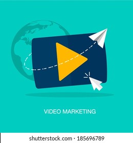 vector modern video marketing concept illustration