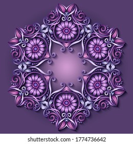 Elementos florales vectoriales modernos. Ilustración de estilo artesanal de moda. 3.ª imitación