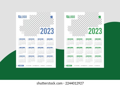 Vector modern wall calendar design for new year 2023. Annual planner calendar 2023 template.