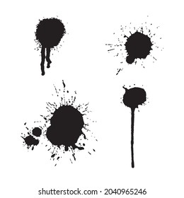 Vector of modern water splatter, splash drop brush stroke collection, paint, effect, grunge, ink illustration. Simple abstract design. Used for media, template, background, decoration, symbol, sign.