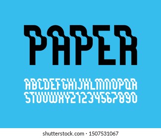 vector of modern wavy font and alphabet