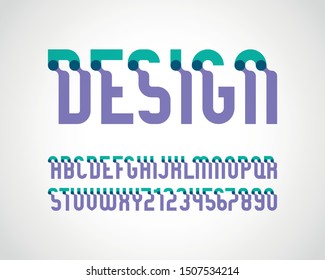 vector of modern wavy font and alphabet with effect of transparency