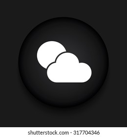Vector modern weather black circle icon with shadow