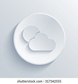Vector modern weather light circle icon with shadow
