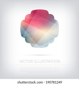Vector modern web banner / badge with colorful polygonal texture