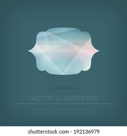 Vector modern web banner / badge with colorful polygonal texture 