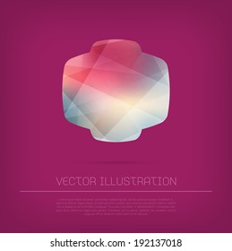 Vector modern web banner / badge with colorful polygonal texture 