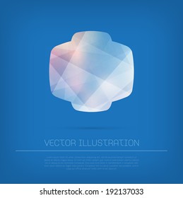 Vector modern web banner / badge with colorful polygonal texture 