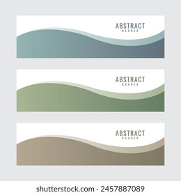 Vector Modern Web Business Banner Template With Wavy Style For Background Presentation