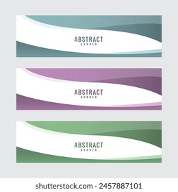 Vector Modern Web Business Banner Template With Wavy Style For Background Presentation