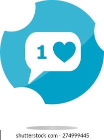 vector modern web icon, flat button design, Like Counter Notification Icon