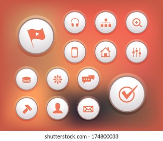 Vector Modern Web Icons Set on complicated background