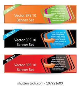 Vector modern Web2 website banner set