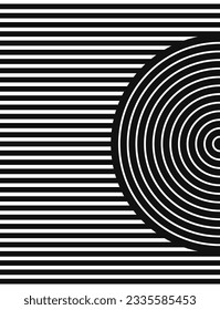 vector modern white geometric lines on black background for brochure banner and publication