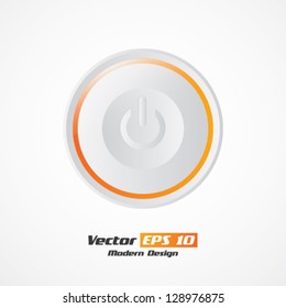 Vector modern white ON - OFF Power button