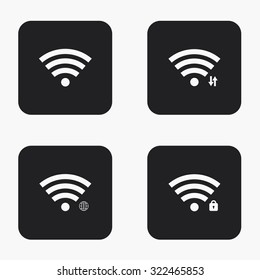 Vector modern wi fi  icons set on white background