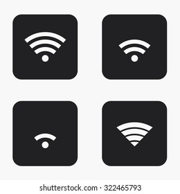 Vector modern wi-fi  icons set on white background