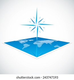 Vector modern wind rose compass