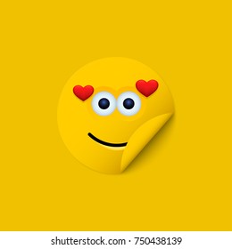 Vector modern yellow face sticker creative background