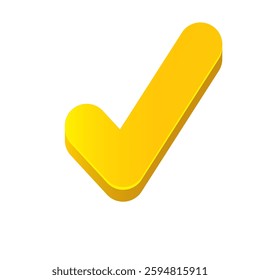 vector modern yellow and golden checkmark icon isolated on transparent background. Gold Check mark png clip art sign and symbol