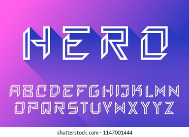 Vector modernoutline bold font. Strong futuristic alphabet lettering. Capital letters. Great font for headlines, labels, quotes, titles, posters or logotypes. Latin alphabet letters. 

