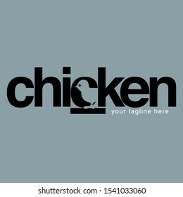 Vector modification of chicken letters as a symbols or business icons.