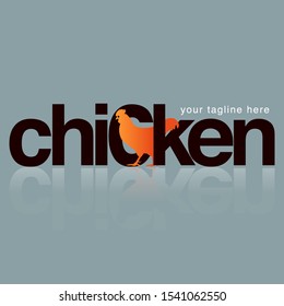 Vector modification of chicken letters as a symbols or business icons.