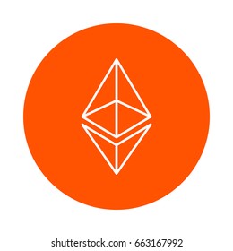 Vector modified symbol of digital crypto currency Ethereum, monochrome round line icon, simple color change