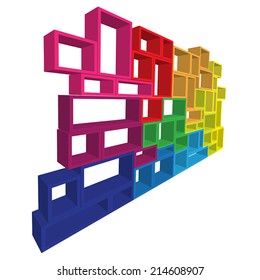 Vector modular shelving 3d