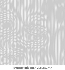 Vector moire pattern with distorted grid, lattice, mesh. Abstract gray and white background with optical illusion effect. Op art ripples texture. Deformed surface. Subtle decorative wallpaper - Shutterstock ID 2181560747