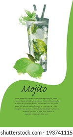 Vector Mojito cocktail. design background