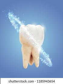 vector molar tooth. beauty and health. tooth cleaning and personal care