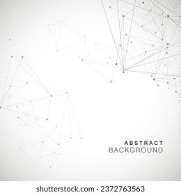 Vector molecular shapes. Triangle futuristic and science structure. Chemistry connection element. Dots and lines polygonal design