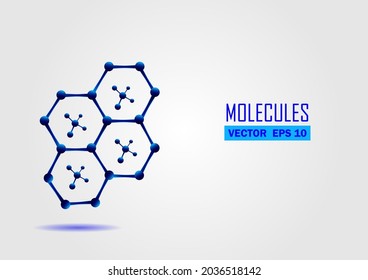 afiche de fondo del volante de ciencia del compuesto químico de la estructura molecular vector