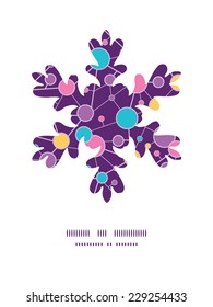 Vector molecular structure Christmas snowflake silhouette pattern frame card template