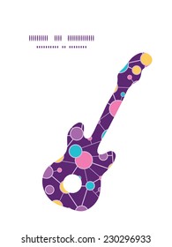 Vector molecular structure guitar music silhouette pattern frame