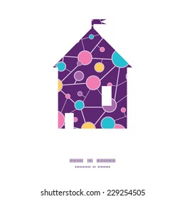Vector molecular structure house silhouette pattern frame