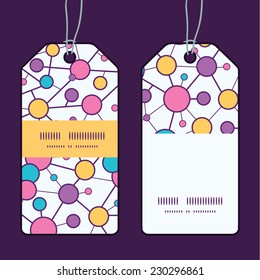 Vector molecular structure vertical stripe frame pattern tags set