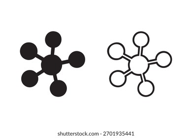Célula de molécula de vetor conjunto de ícones de estilo diferente. Símbolo, logotipo
