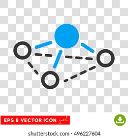 Vector Molecule EPS vector pictogram. Illustration style is flat iconic bicolor blue and gray symbol on a transparent background.