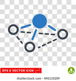 Vector Molecule EPS vector pictograph. Illustration style is flat iconic bicolor smooth blue symbol on a transparent background.