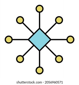 Vector Molecule Filled Outline Icon Design
