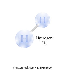 Vector Molecule of Hydrogen. Chemical Element of the Periodic Table Isolated on White Background