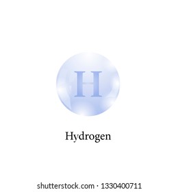 Vector Molecule of Hydrogen Isolated on White Background. Chemical Element of the Periodic Table.