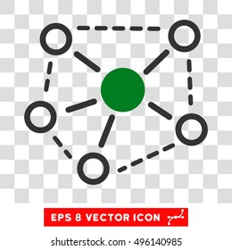 Vector Molecule Links EPS vector icon. Illustration style is flat iconic bicolor green and gray symbol on a transparent background.