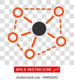 Vector Molecule Links EPS vector pictograph. Illustration style is flat iconic bicolor gray and orange symbol on a transparent background.
